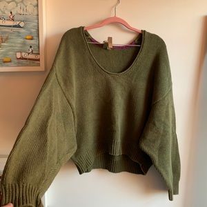 Free People olive green sweater size small